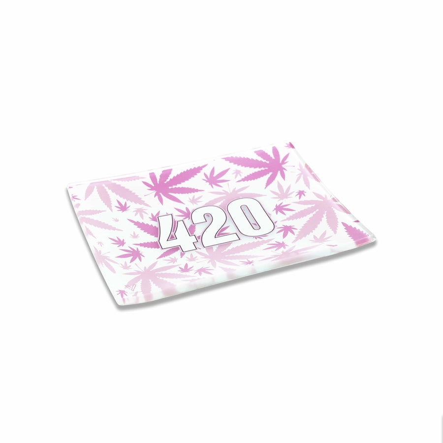 V Syndicate Glass Rollin' Tray 420 Pink Glass Rollin' Tray
