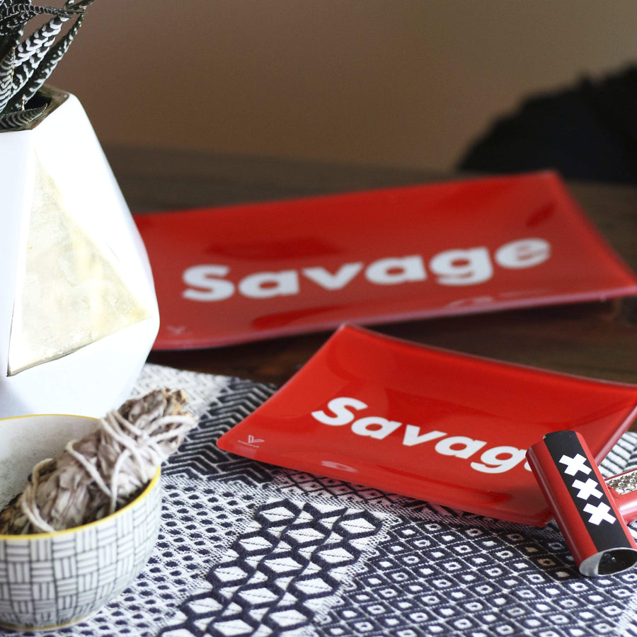 V Syndicate Glass Rollin' Tray Savage Glass Rollin' Tray